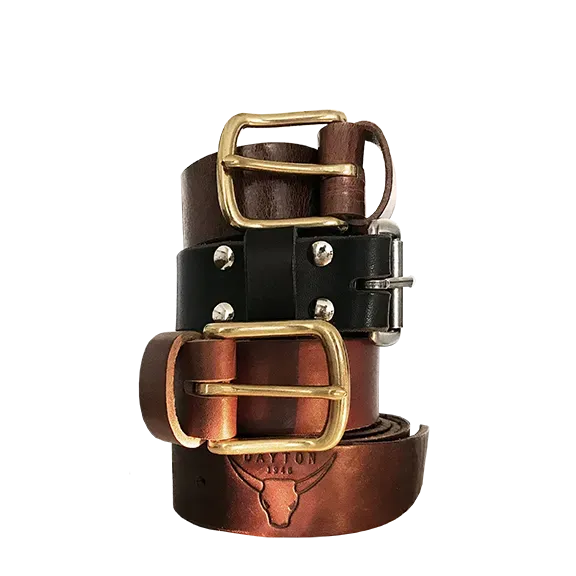 1.5" Leather Belt Wide with Buckle