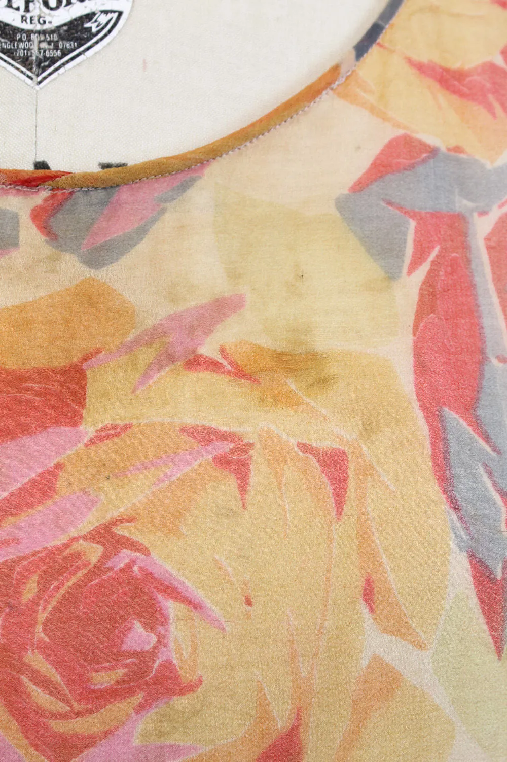 1920s ART DECO rose print silk dress small medium | new fall
