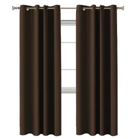 2 x Blockout Curtains Blackout Bedroom Curtain Draperies Eyelet ,Brown