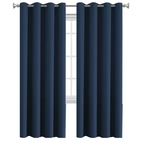 2 x Blockout Curtains Blackout Bedroom Curtain Draperies Eyelet for Living Room