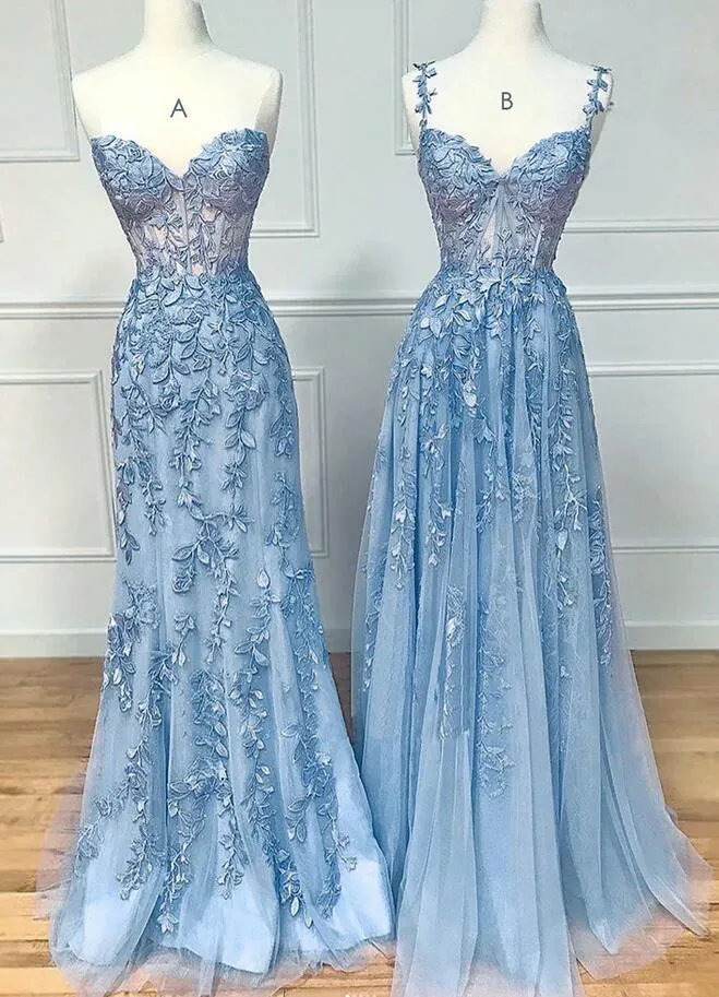 2024 Leaf Lace Prom Dresses Long  PC1243