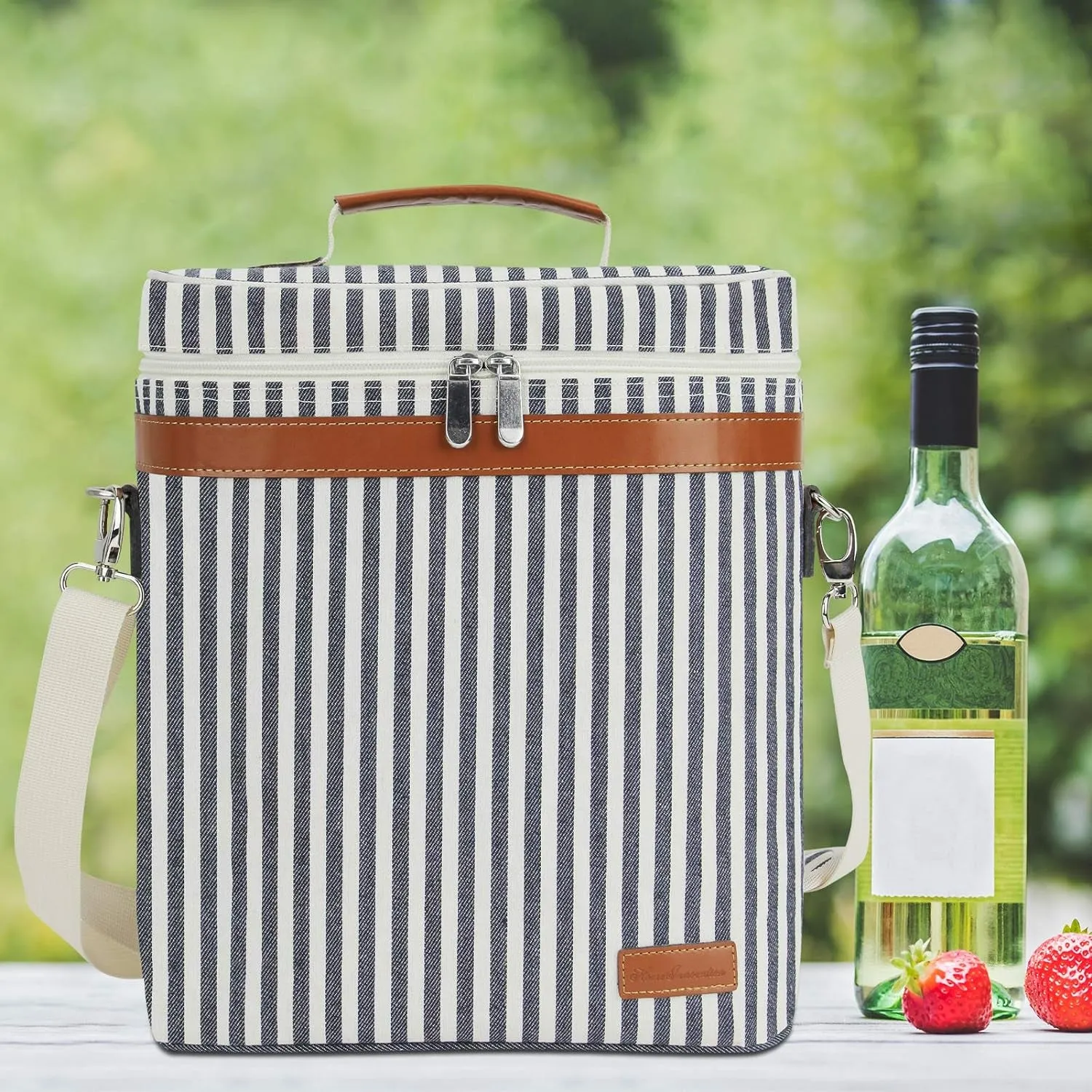 3 Bottle Insulated Wine Tote Cooler Bag
