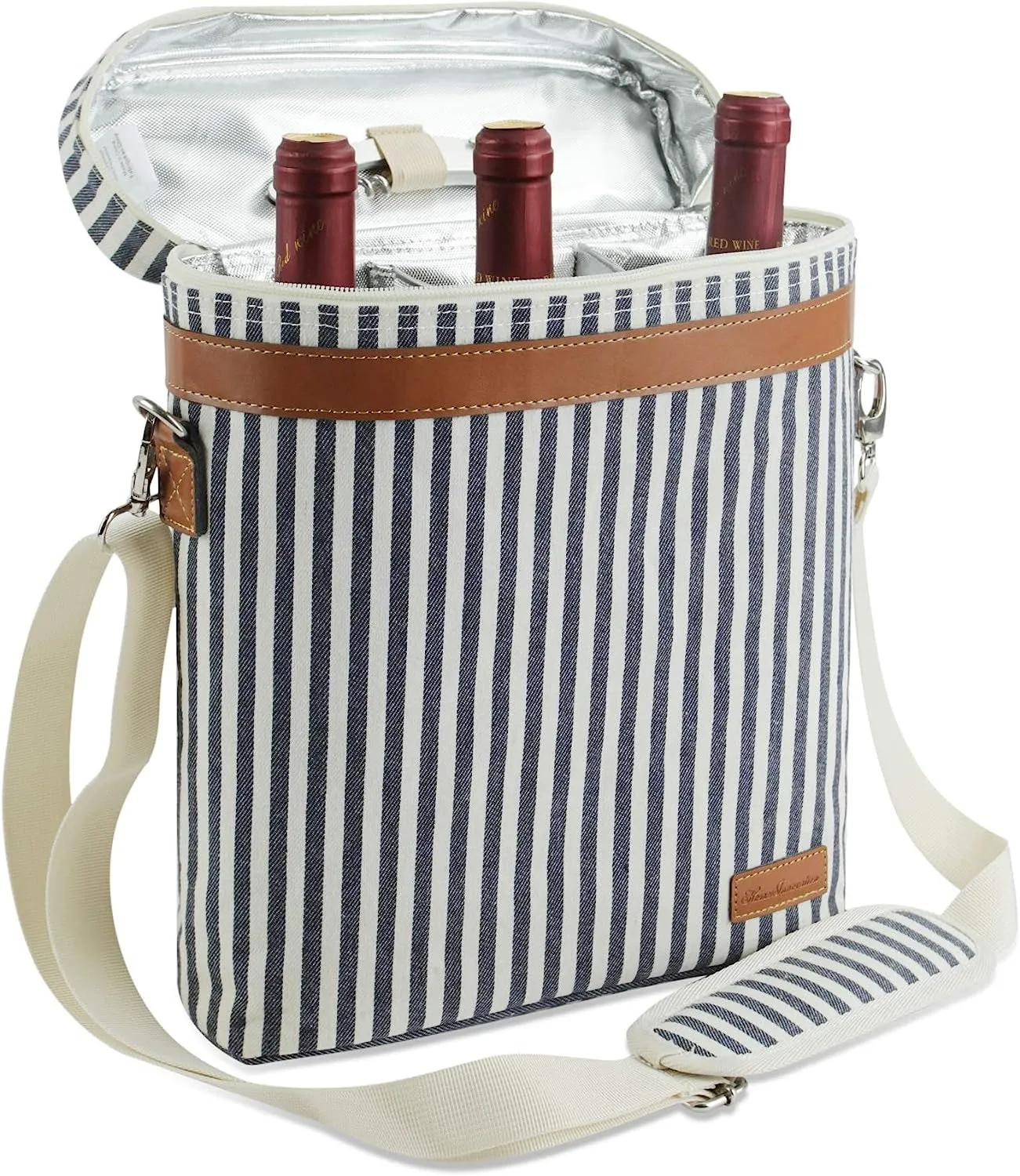3 Bottle Insulated Wine Tote Cooler Bag