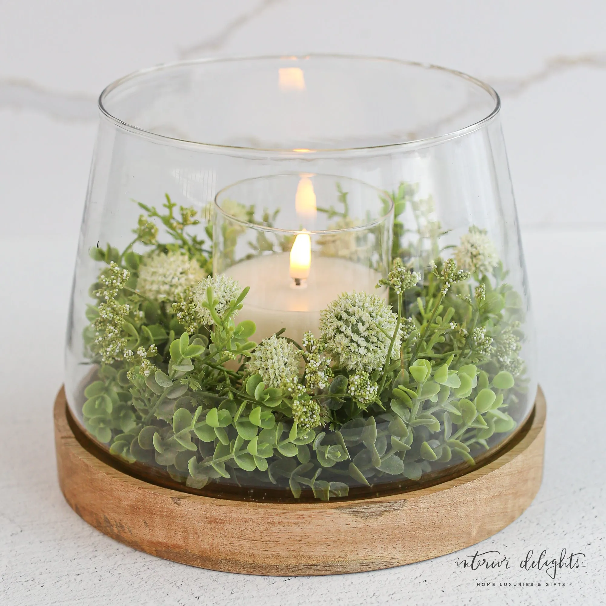 3"x4" Clear Glass Ivory Pillar
