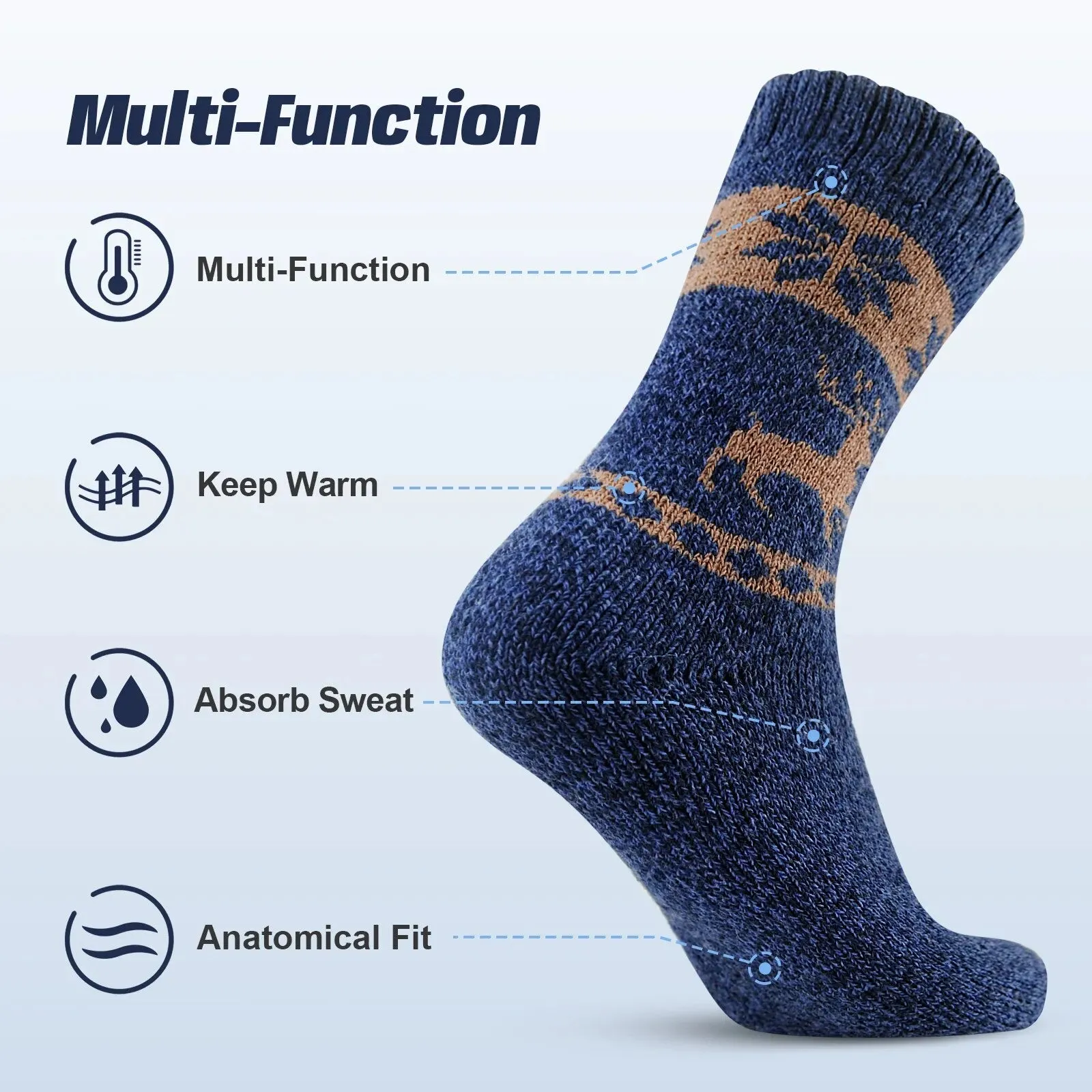 5 Pack of Men's Merino Wool Socks