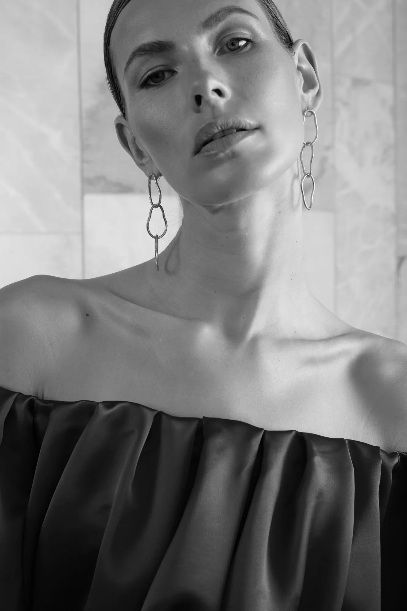 ALICE black long off shoulder dress