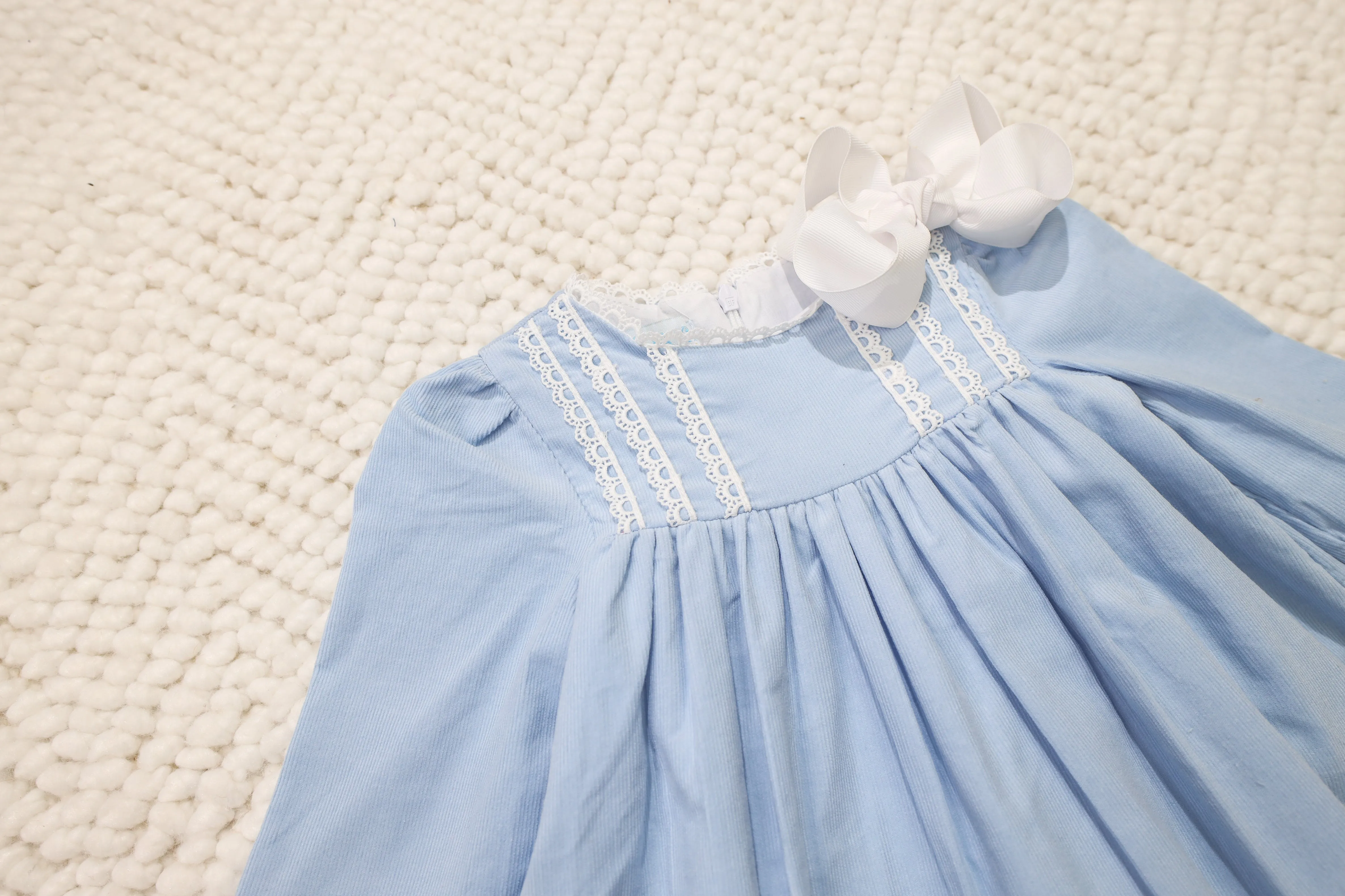 Amanda- Blue Cord Dress