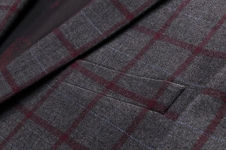 Angelo Ricci™ Formal Plaid Wool Blazer