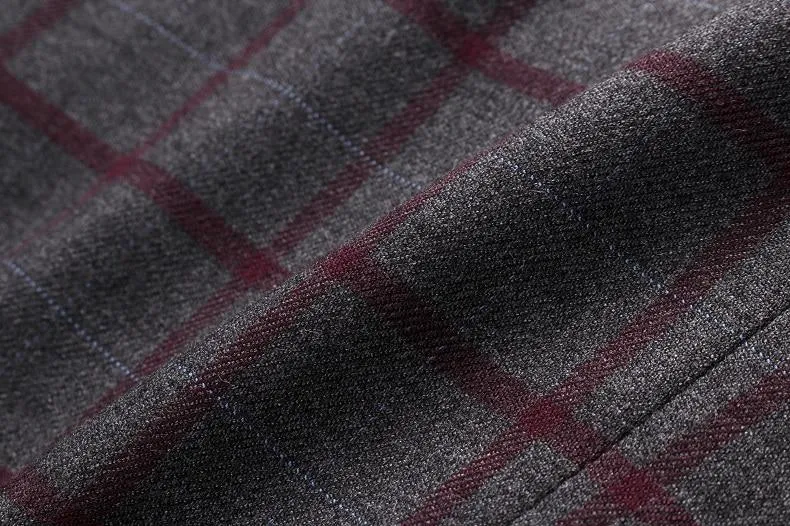 Angelo Ricci™ Formal Plaid Wool Blazer