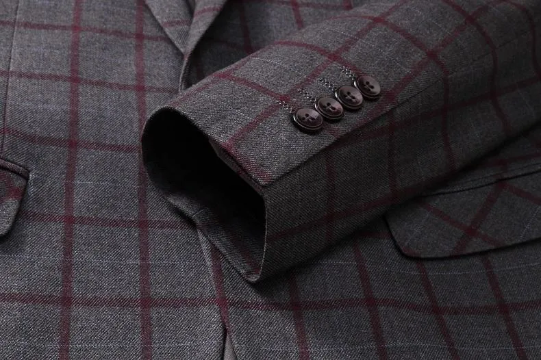 Angelo Ricci™ Formal Plaid Wool Blazer