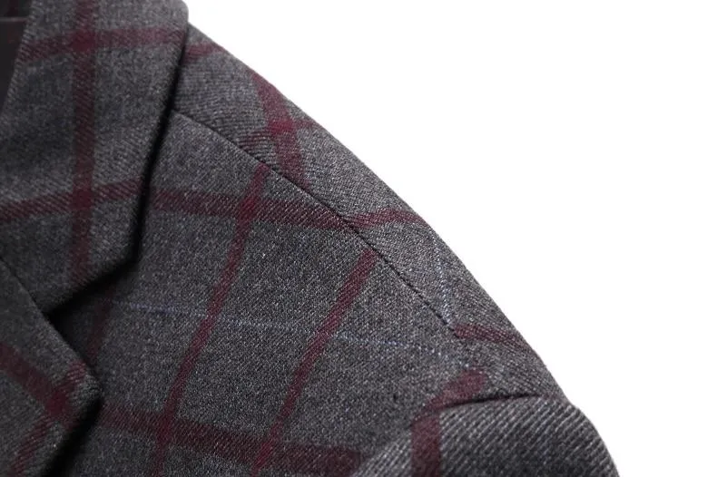 Angelo Ricci™ Formal Plaid Wool Blazer