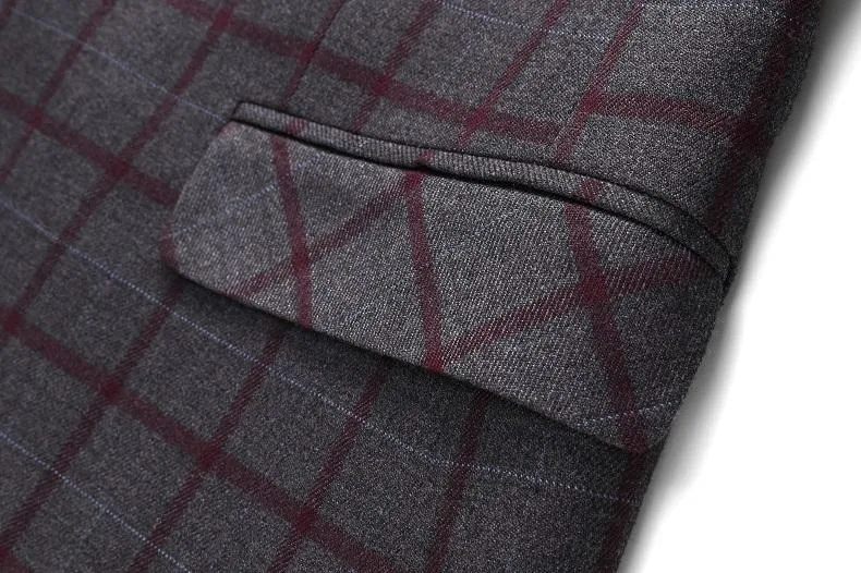 Angelo Ricci™ Formal Plaid Wool Blazer