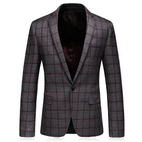 Angelo Ricci™ Formal Plaid Wool Blazer