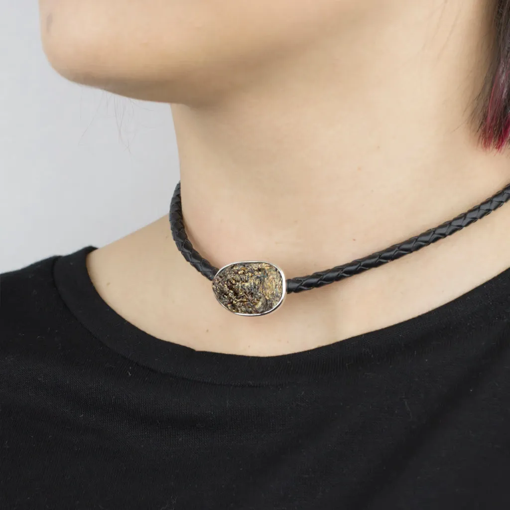 Astrophyllite Leather Choker
