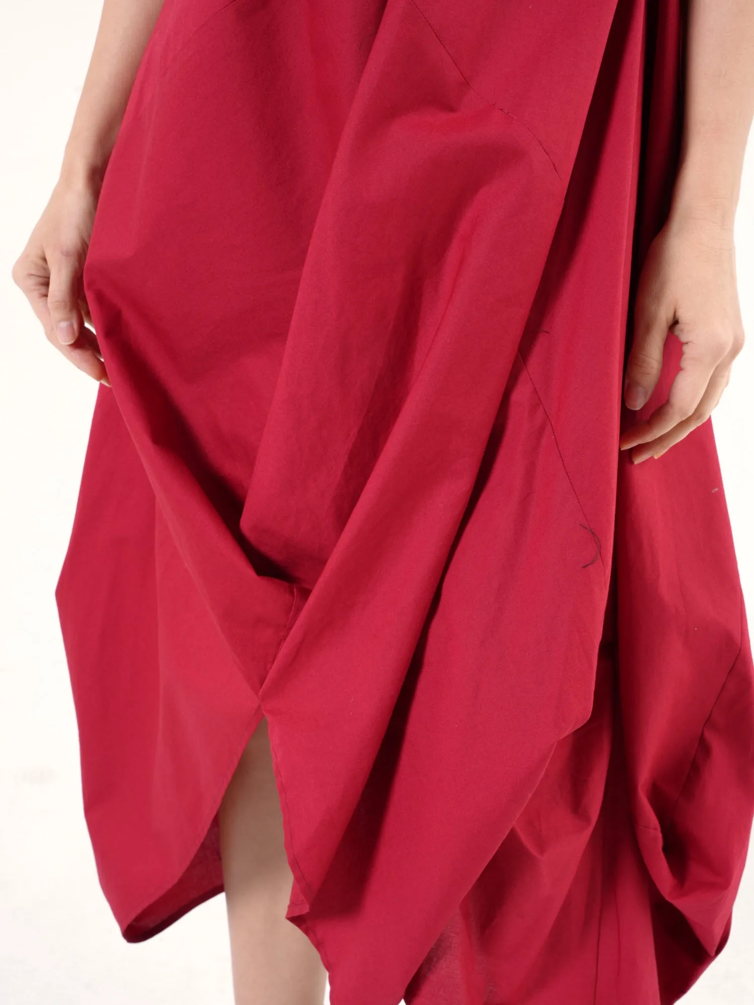 Asymmetric Sleeveless Red Dress