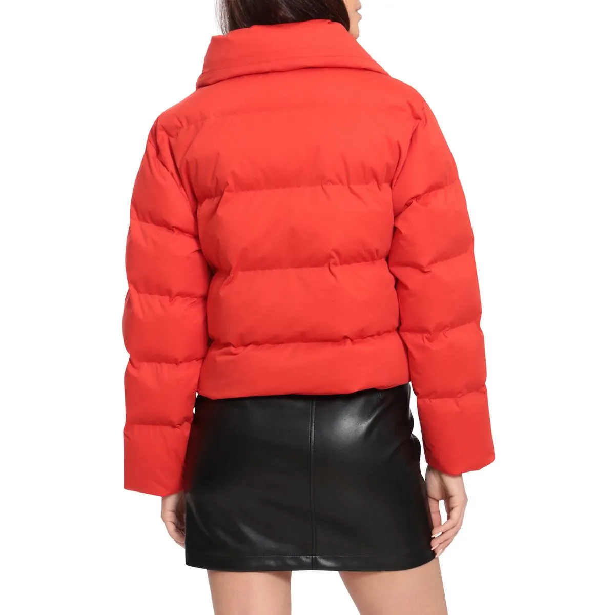 Avec Les Filles Women's Envelope Collar Short Puffer Coat