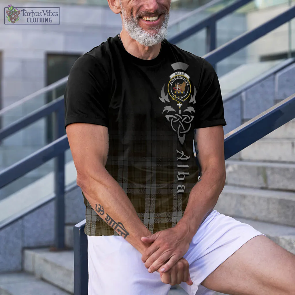 Baillie Dress Tartan T-Shirt Featuring Alba Gu Brath Family Crest Celtic Inspired