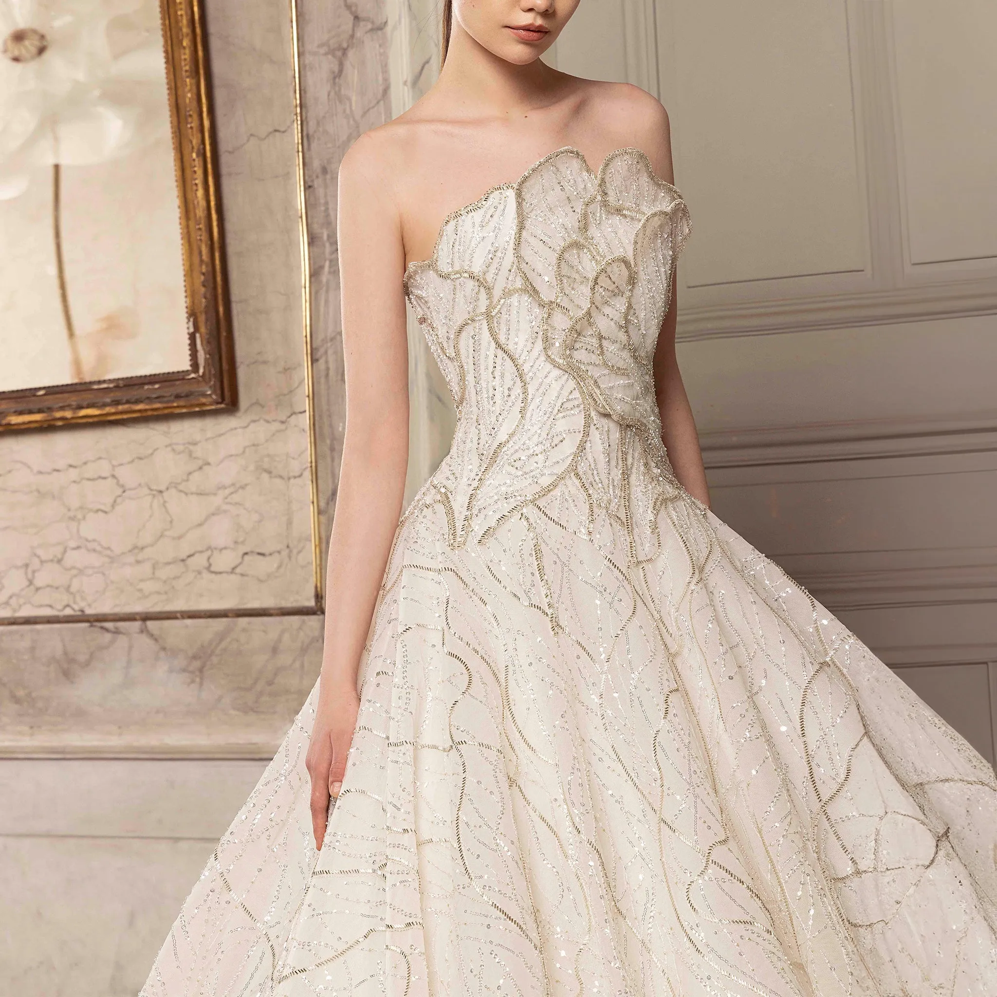 Beaded Layer Bustier Dress