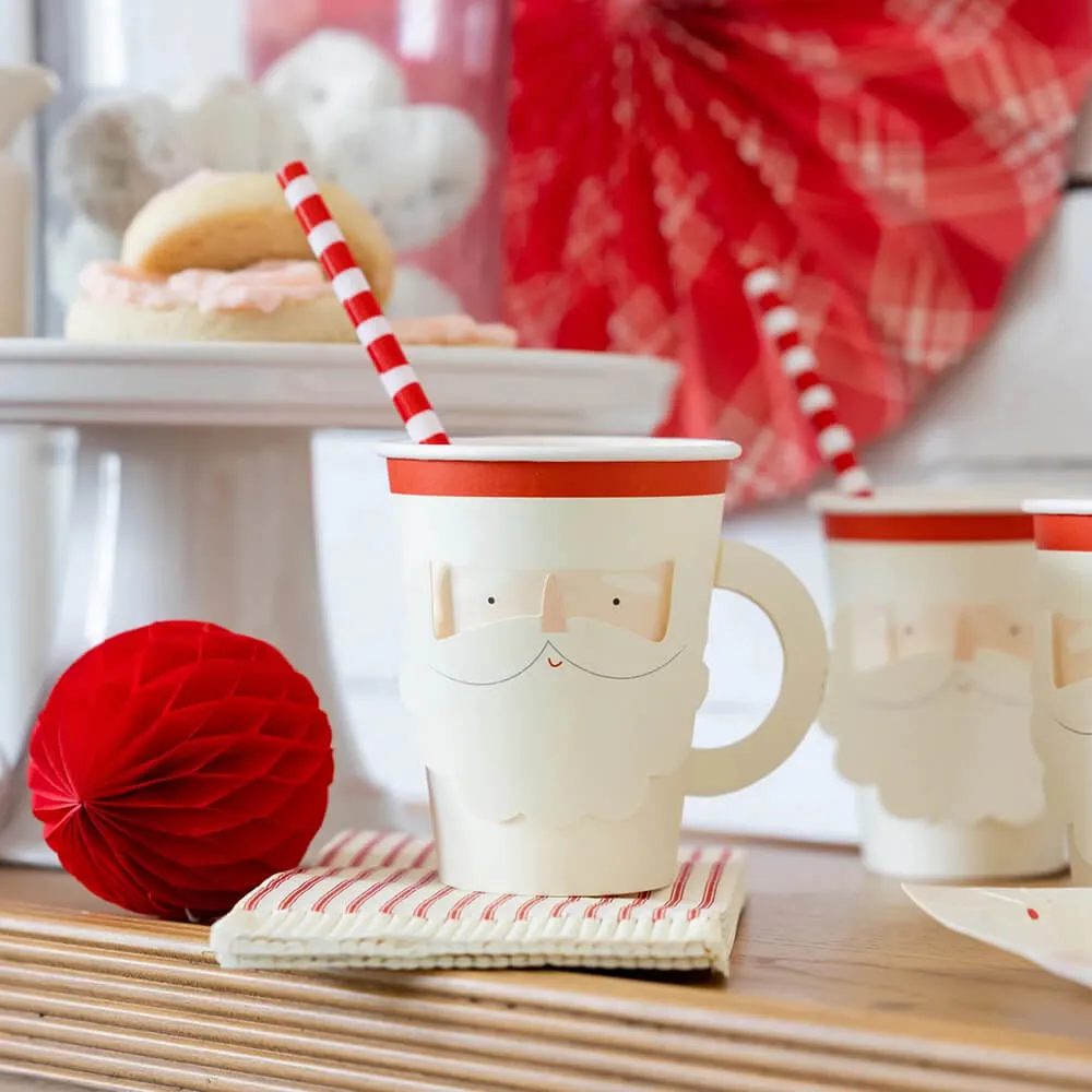 Believe Christmas Santa Face Paper Party Cup with Handle