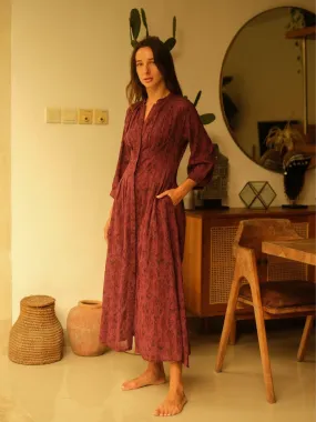 Berry Pleats Dress