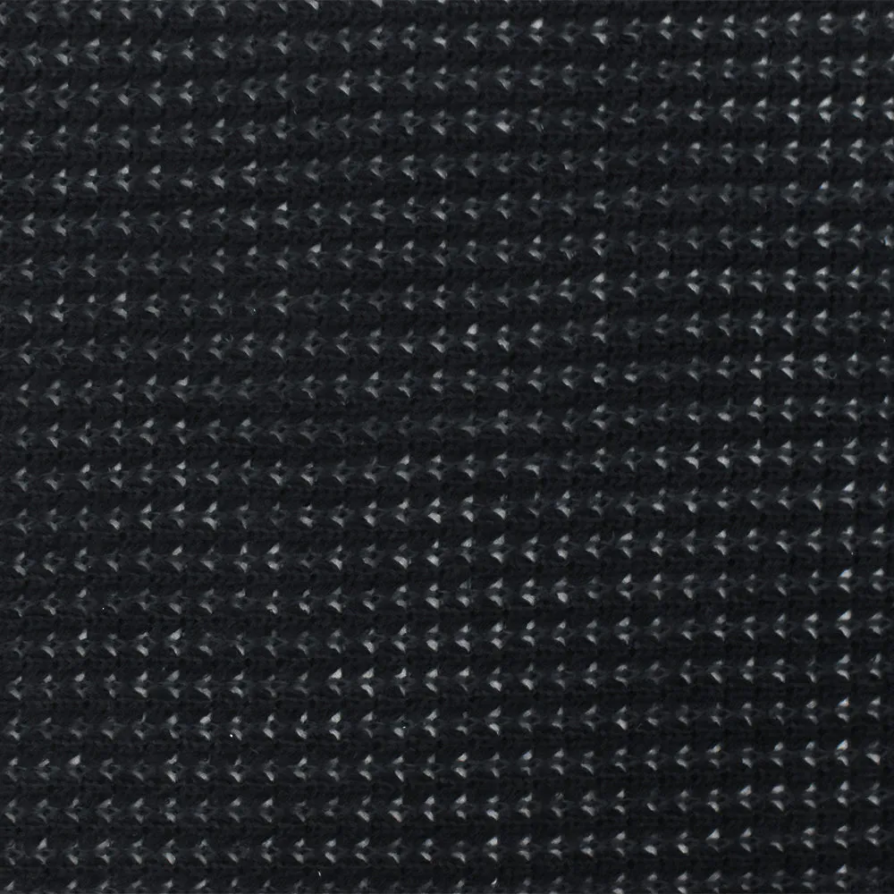 Black Solid Stretch Poly Blend Thermal Sweater Knit Fabric