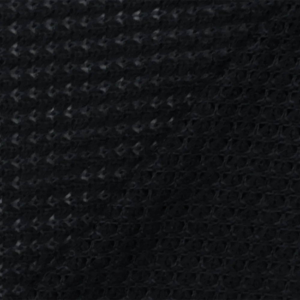 Black Solid Stretch Poly Blend Thermal Sweater Knit Fabric