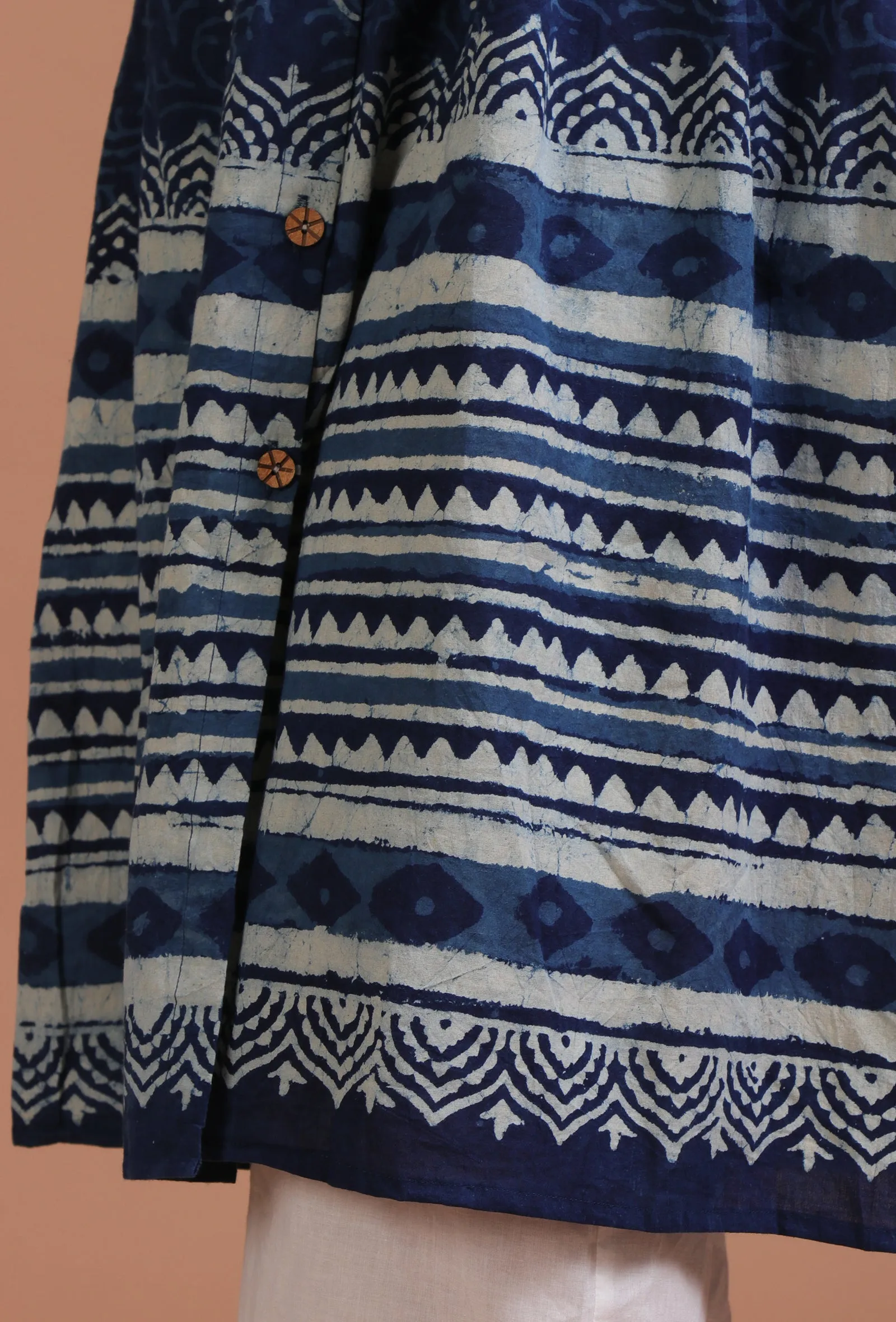 Blue Color Cotton Printed Dress