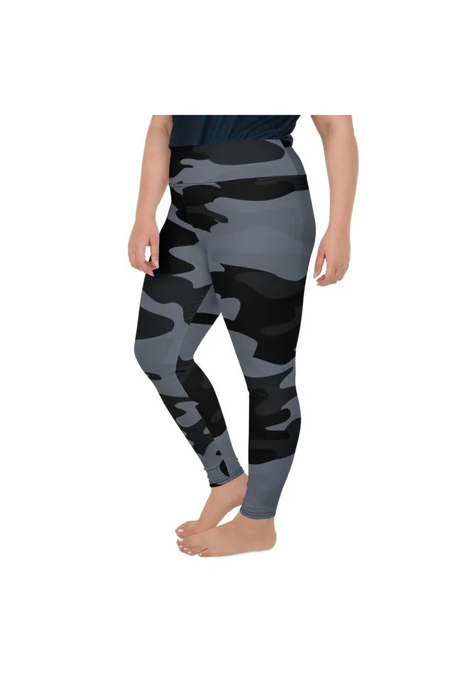 Blue Ink Urban Camouflage Plus Size Leggings