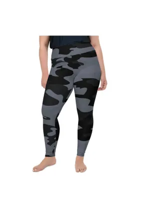 Blue Ink Urban Camouflage Plus Size Leggings