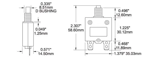 Blue Sea 7A Push Button Quick Connect Circuit Breaker