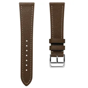 Brixham Special Buckle Classic Leather Watch Strap - Epsom Brown