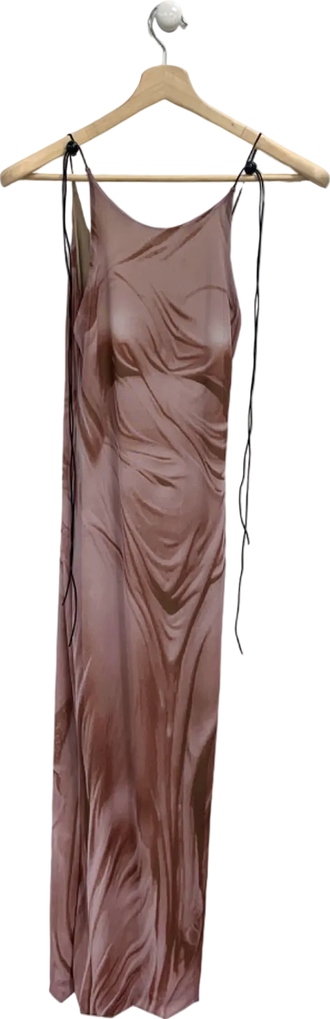 Brown Marble Slip Dress UK S