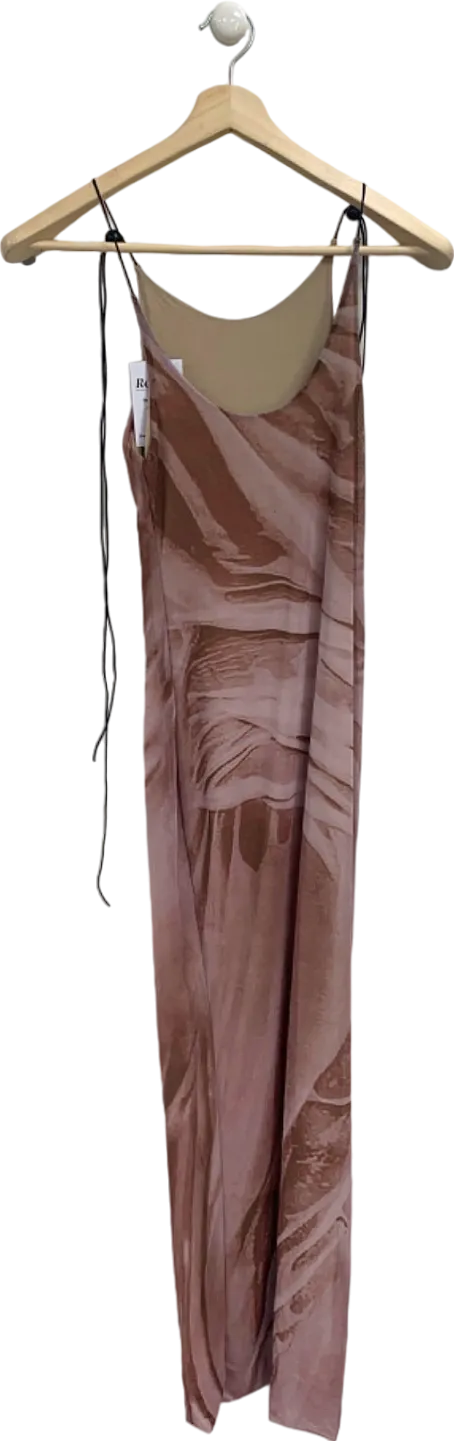 Brown Marble Slip Dress UK S