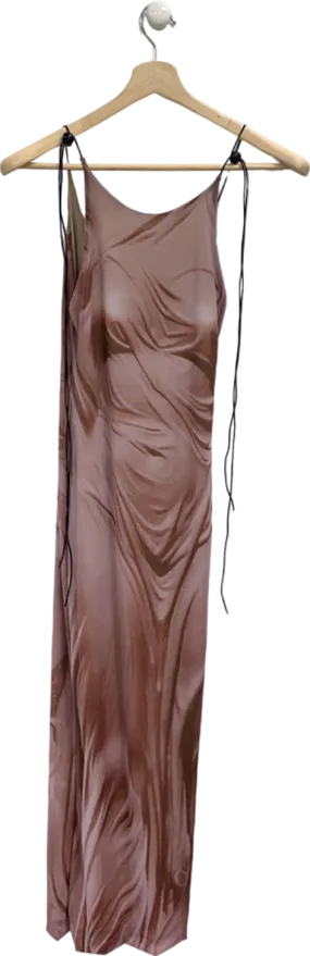 Brown Marble Slip Dress UK S
