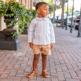 Browning- Blue/Brown Stripe Short Set