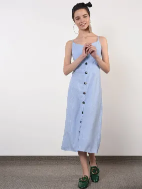 Button up striped A-line dress