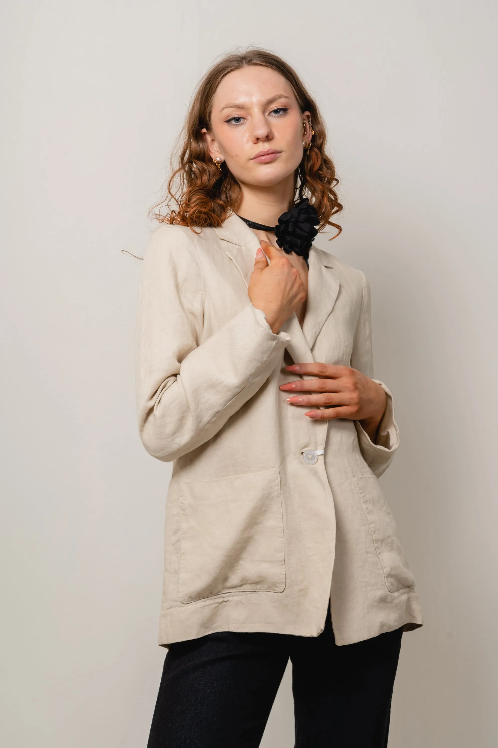 Casual Linen Sb Blazer - Light Sandalwood