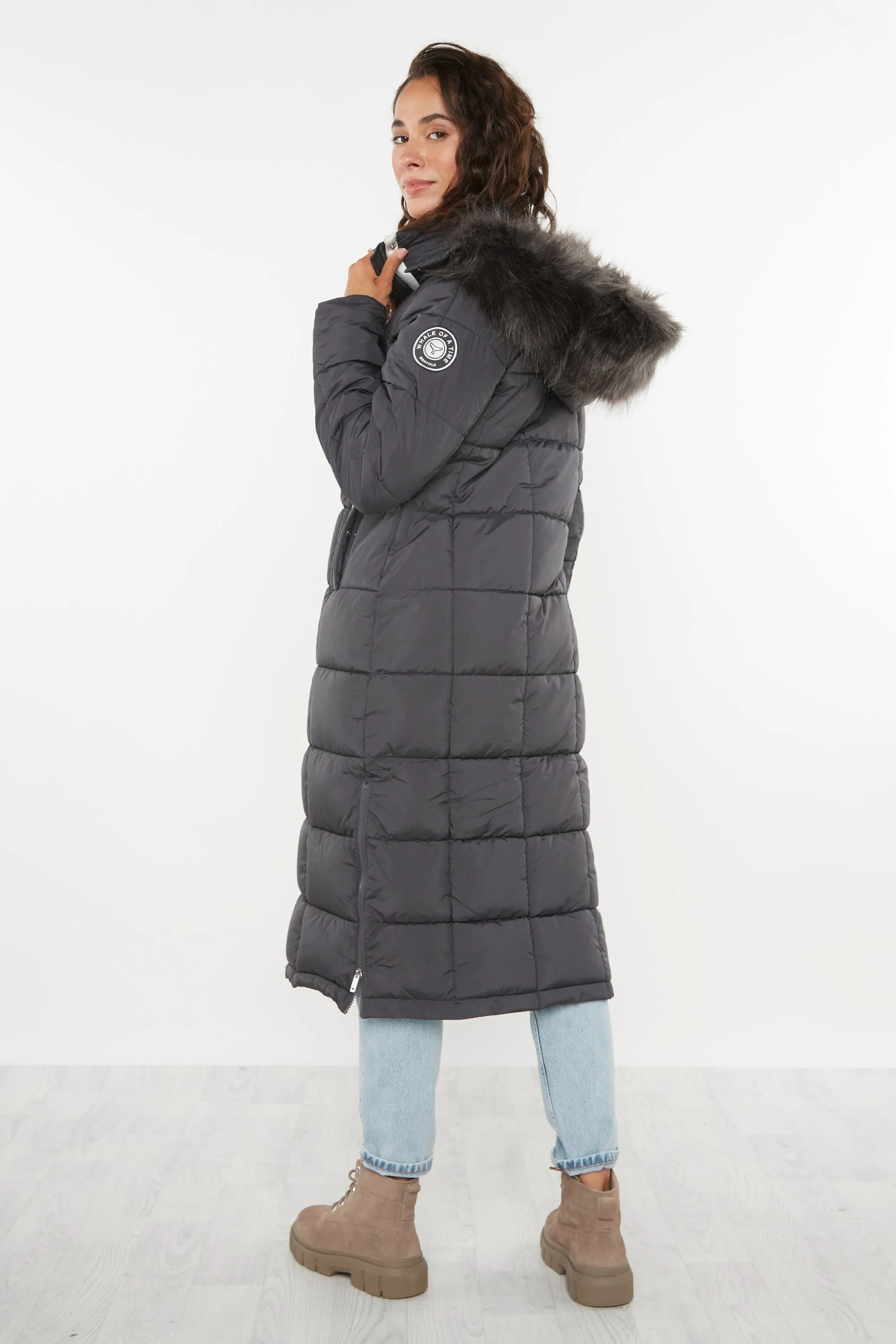 Chatsworth Longline Puffer Coat - Charcoal