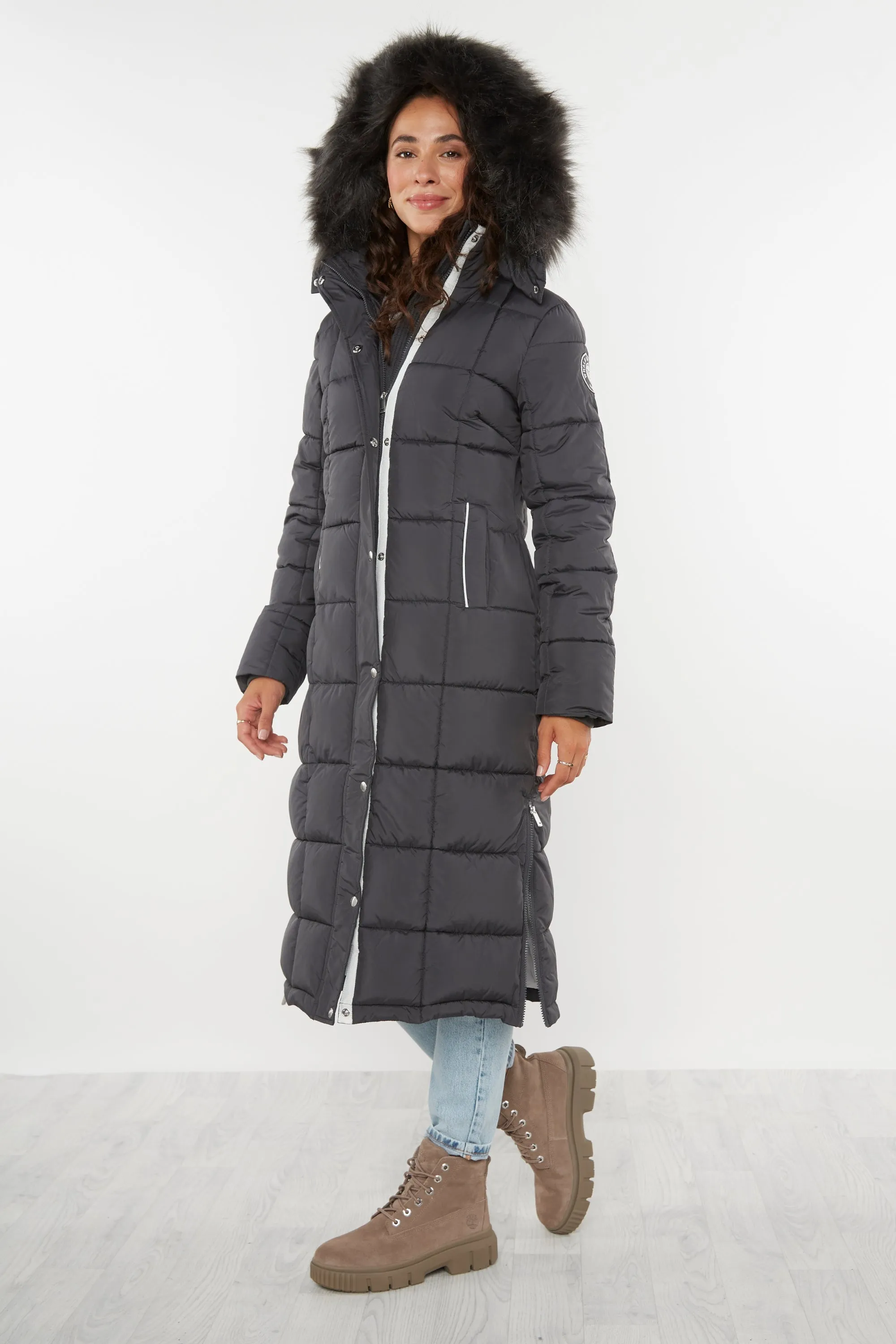 Chatsworth Longline Puffer Coat - Charcoal