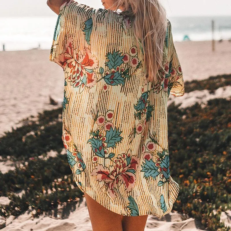Chiffon Beach Sunscreens Beach Holiday Loose Shirt Bikini Top Blouse