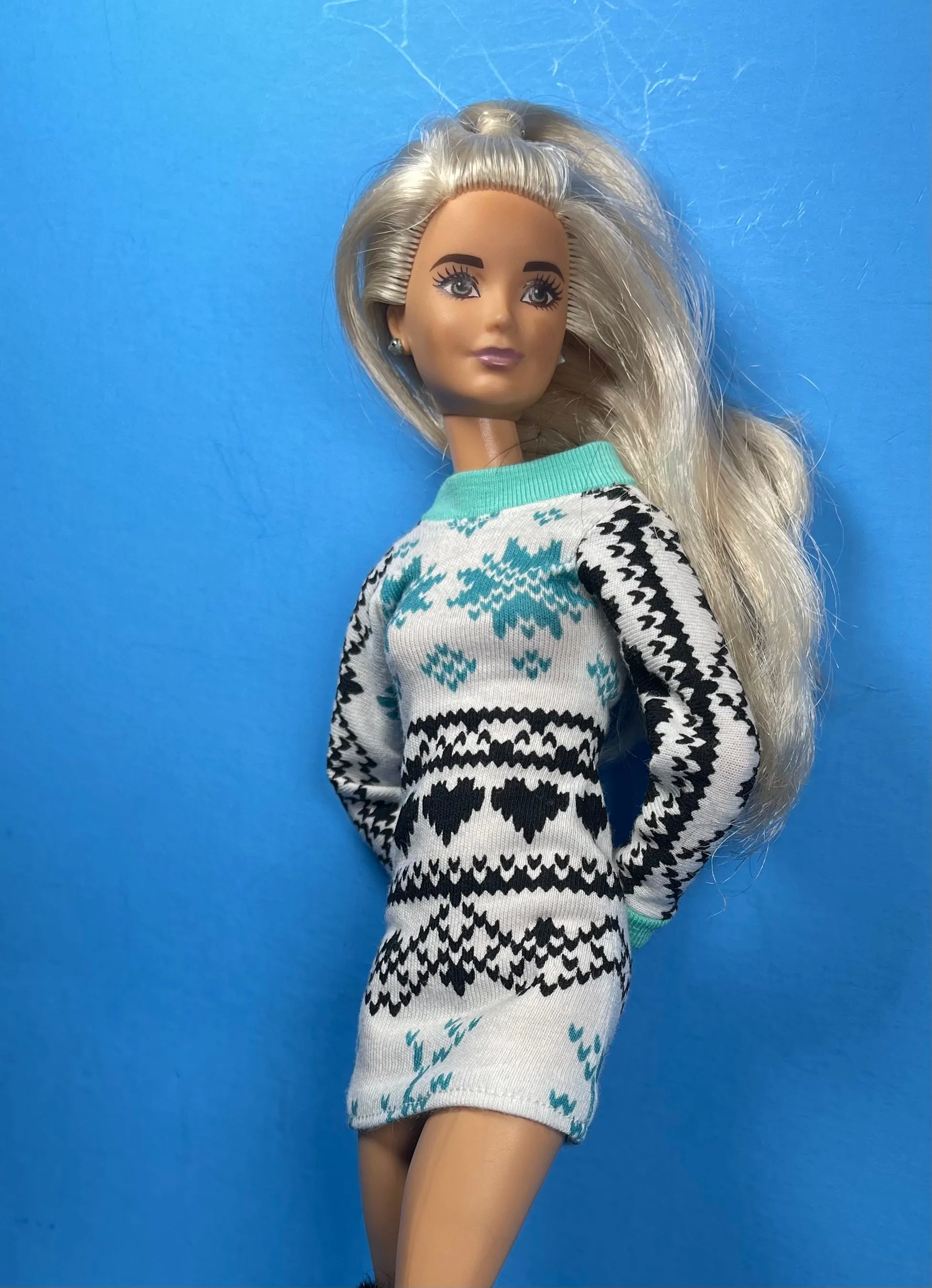 Christmas dress for fashion dolls reindeer star