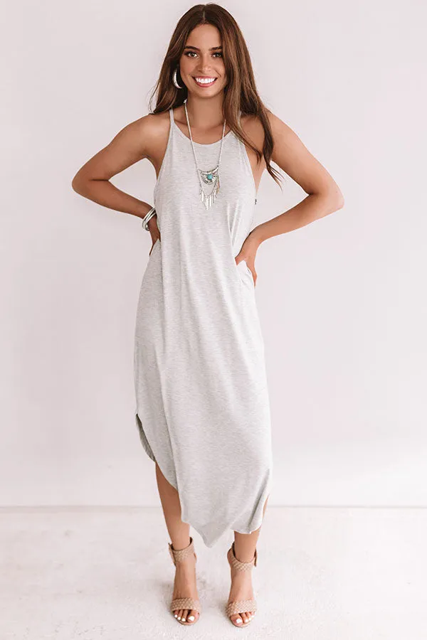 Coasts And Cocktails T-Shirt Midi In Grey