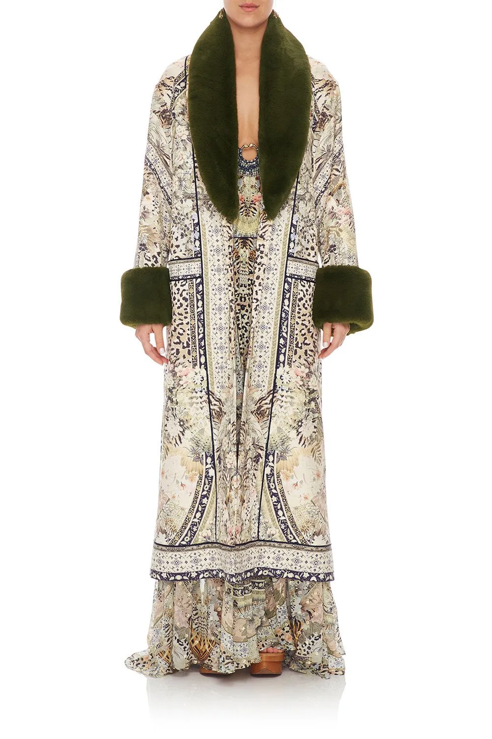 COAT WITH FUR CUFF AND COLLAR MOTO MAIKO