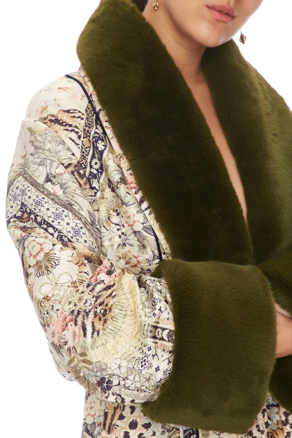 COAT WITH FUR CUFF AND COLLAR MOTO MAIKO
