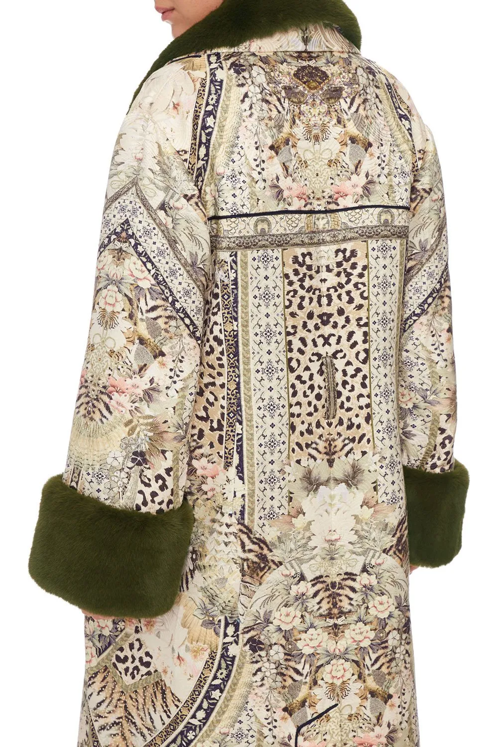 COAT WITH FUR CUFF AND COLLAR MOTO MAIKO
