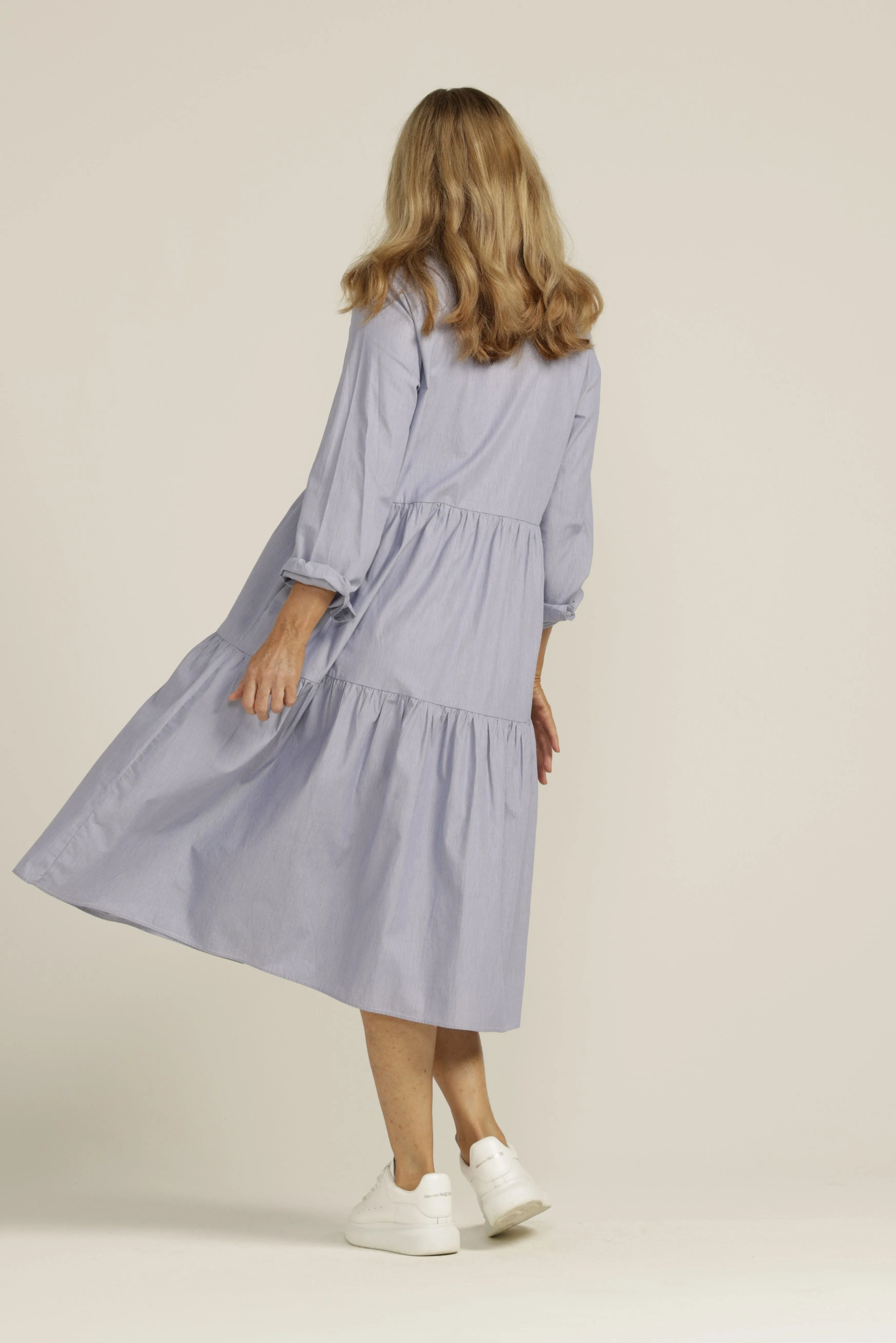 Cotton Stripe Shirt Maker Dress