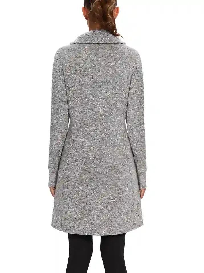 Cowl Neck Long-sleeve Fleece Dress for Women