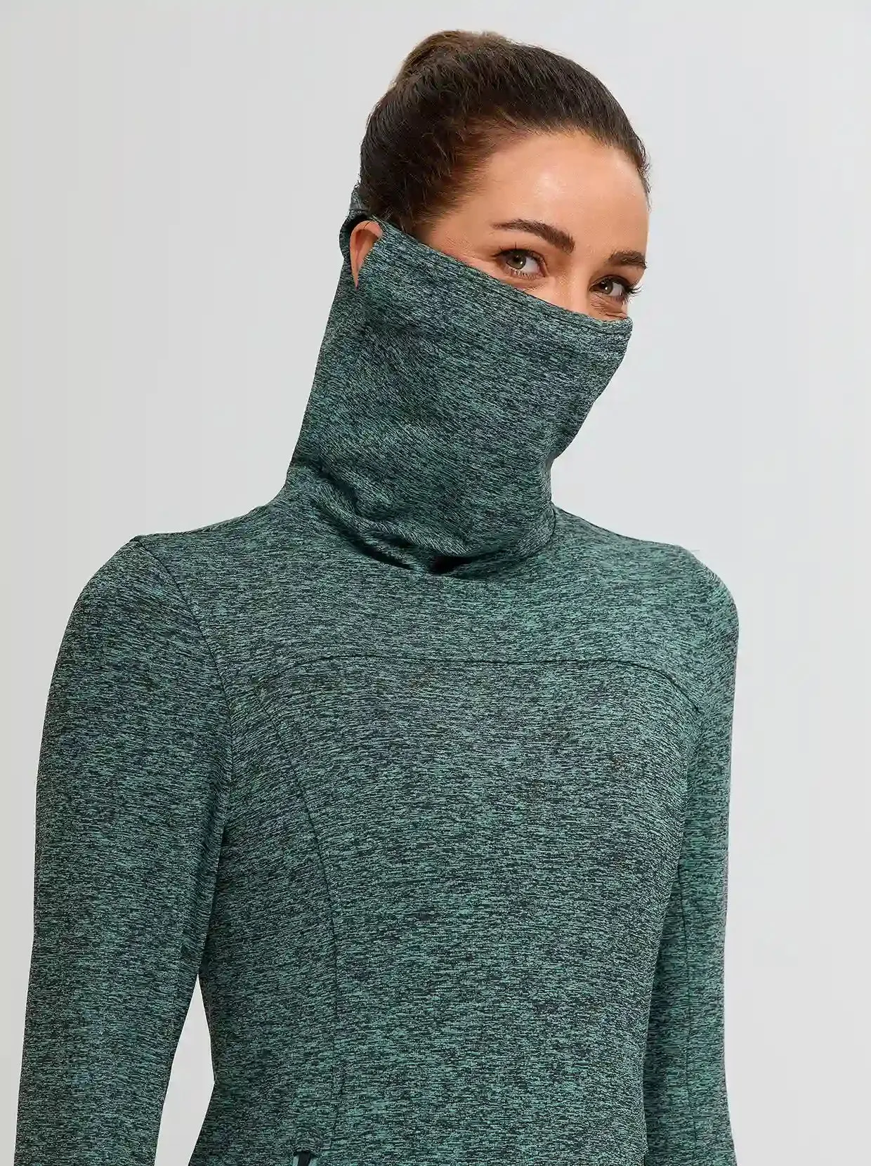 Cowl Neck Long-sleeve Fleece Dress for Women