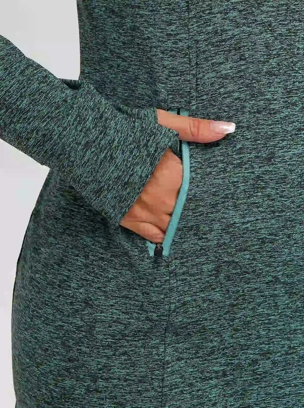 Cowl Neck Long-sleeve Fleece Dress for Women