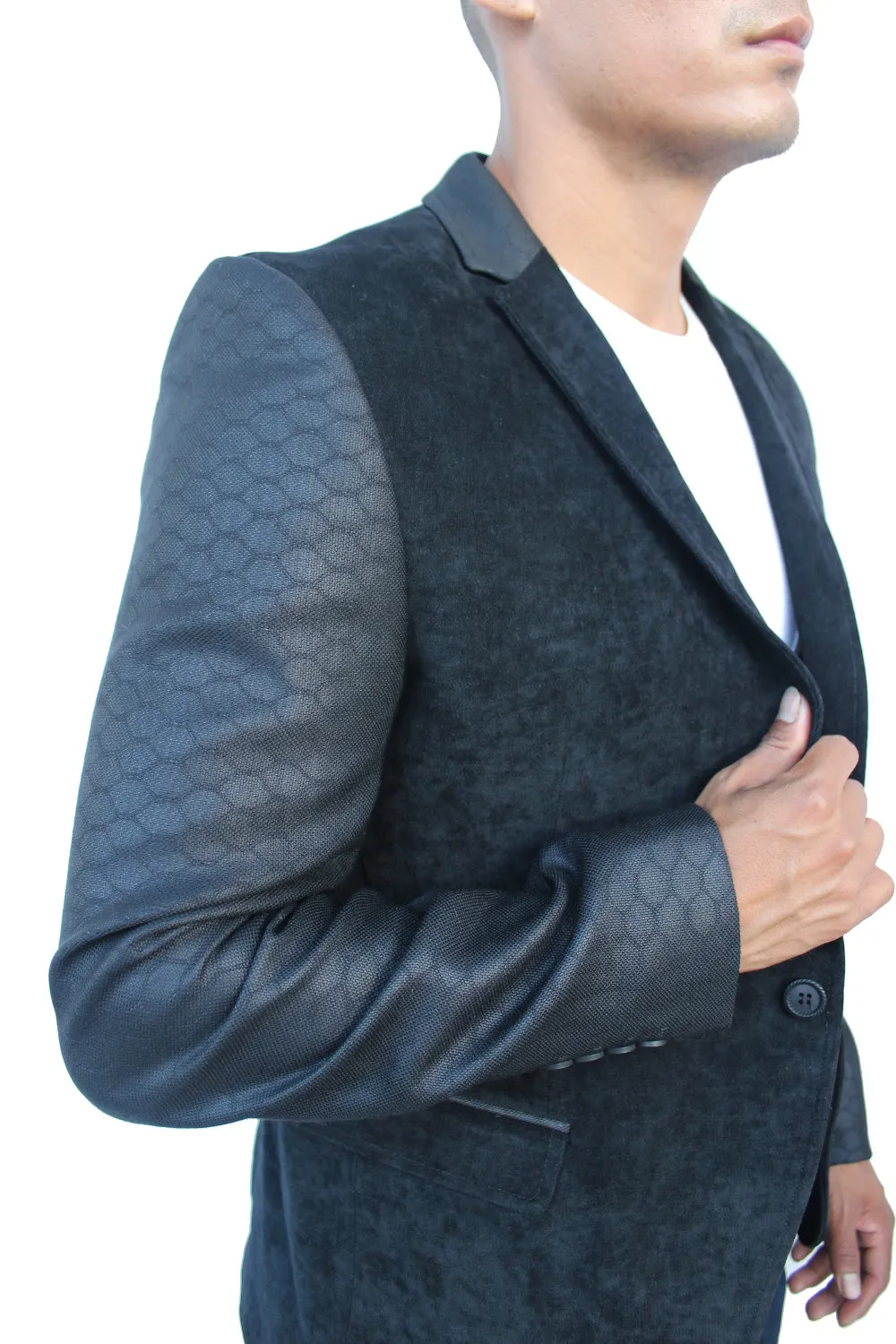 Don Black Blazer With Details On Sleeve